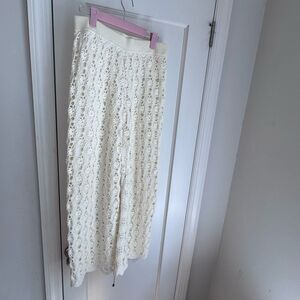 Jonathan Simkhai crochet wide-leg pants, size medium